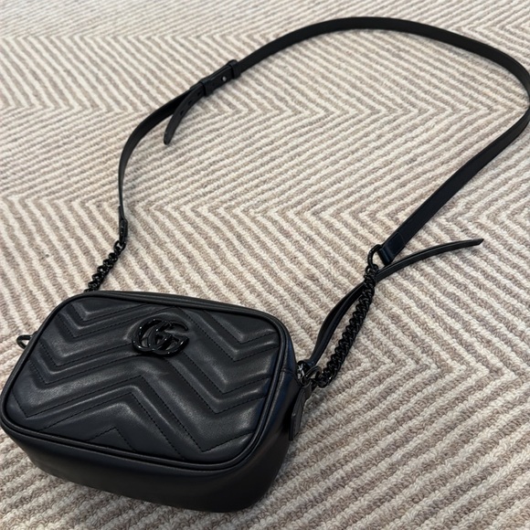 Gucci Marmot Mini Shoulder Bag Black Leather - Picture 16 of 16